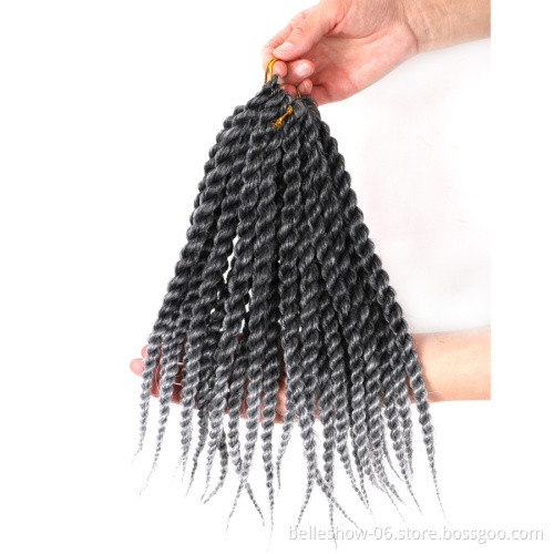 Hot sell 14inch 12stands synthetic braiding hair afro twist braids straight crochet braid hair senegalese hair extension